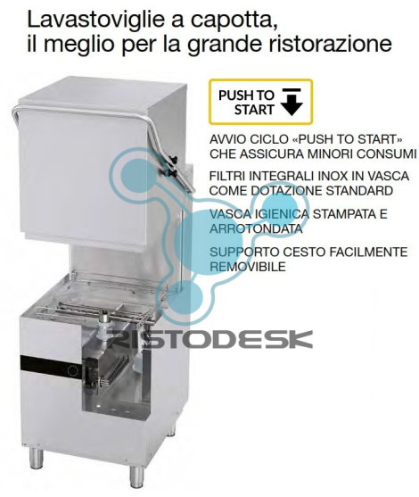 Lavastoviglie a cappotta, lavabicchieri - lavastoviglie, attrezzature  ristorante Lavello inox per lavastoviglie a cappotta con ripiano ed  alzatina lato sx cm. 70x71.5x85h pal70sx