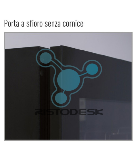 Cantinetta per vino doppia temperatura-refrigerata ventilata-+2°C/+12°C e  +12°C/+20°C-verniciato nero-46 bottiglie-cm59x57x82h